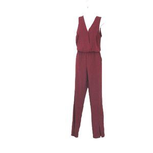 Amanda Uprichard Jumpsuit Ankle Tapered Leg Burgundy size M $280